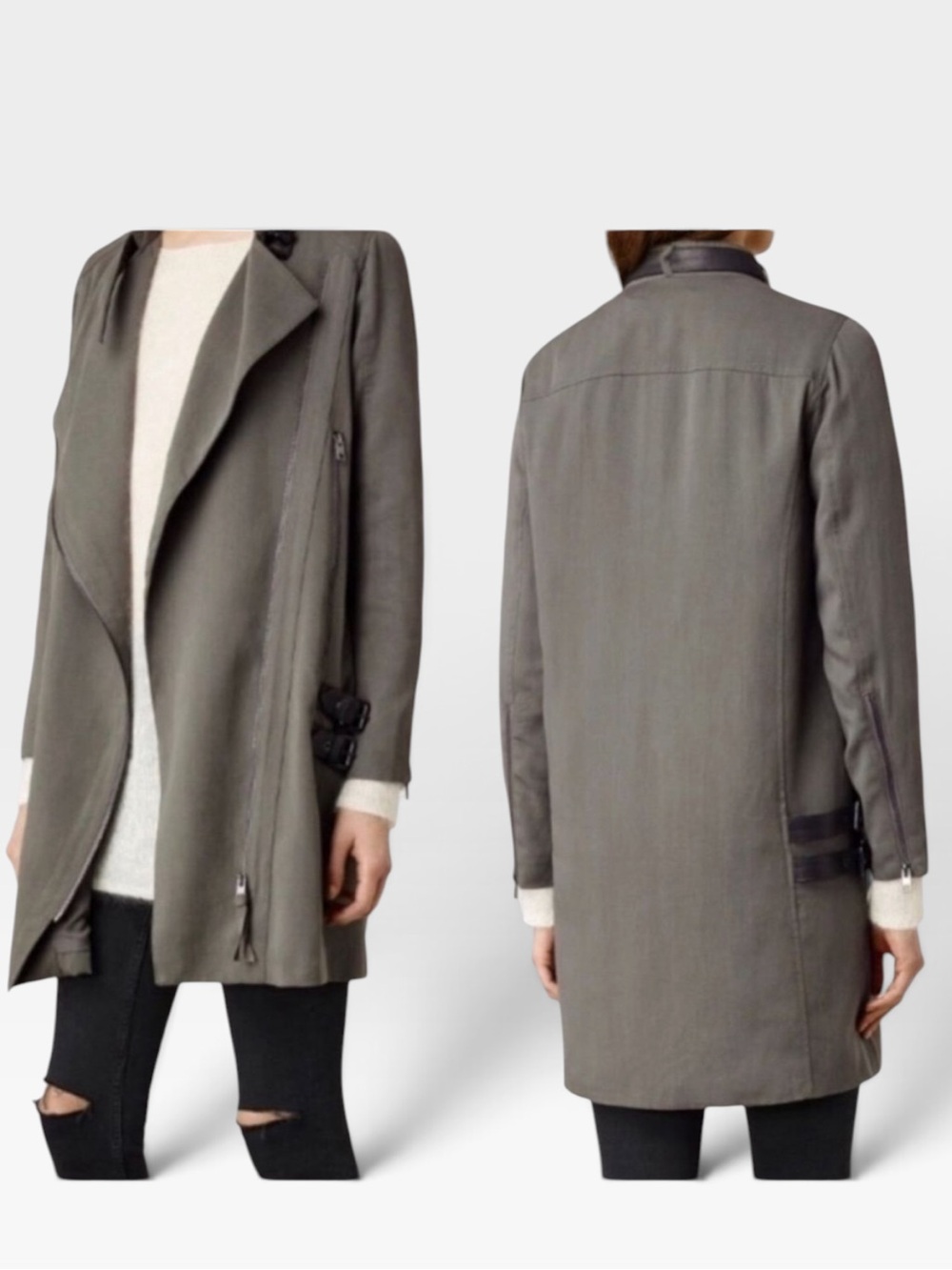 All Saints Wren Biker Duster Coat